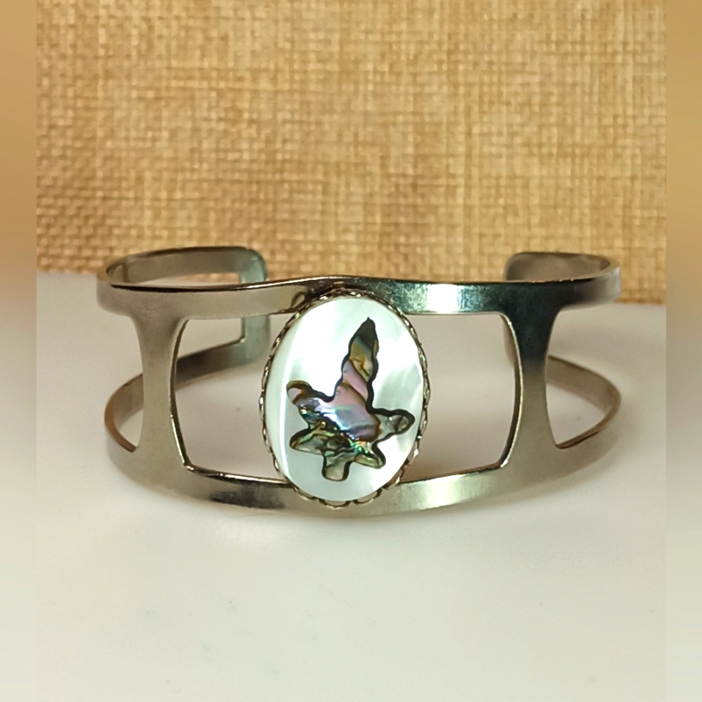 Vintage Alpaca mexico silver tone cuff bracelet